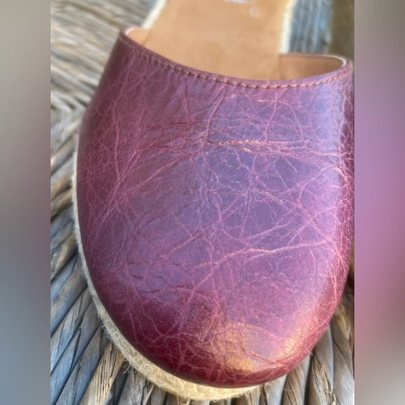 may pol strappy leather espadrilles burgundy toe sz 7 - Picture 2 of 11